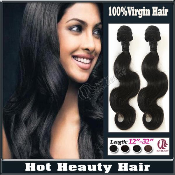 Remy Virgin Human Hair Extensions Natural Black , Peruvian Human Hair