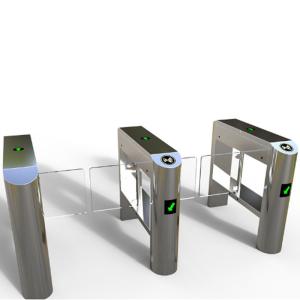 Bank Swing Barrier Automatic Turnstiles RFID Swing Glass Gate For Access Control