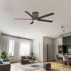 Quality Wholesale 42&quot;/52&quot; Aluminum LED Ceiling Fan with Light Three-Color LED 6 Adjustable Speeds Remote Control Metal Material for sale