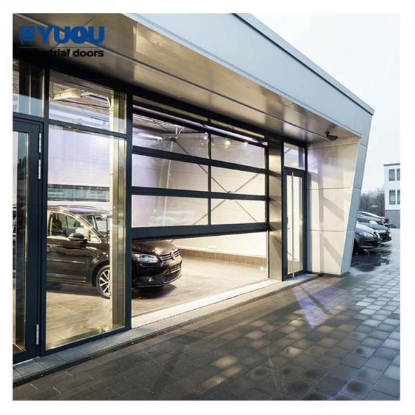 Frosted Insulated Modern Glass Garage Doors Tempered 220V Aluminum Alloy