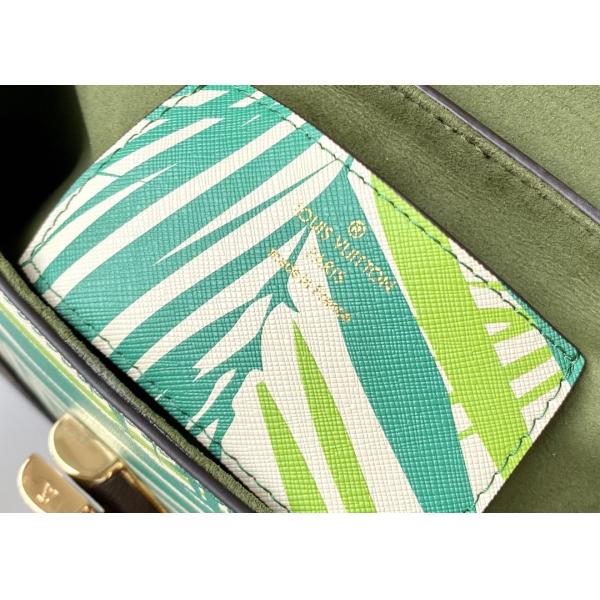 M5028Silk-Screen Luxury Chain Bag Genunie Leather And Carvas Luxury Chain Bag Rippel Bottom Cross-Body Bag