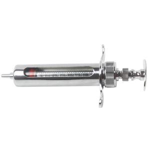 Luer Lock Veterinary Metal Syringe 20ml Manual Stainless Steel Syringe