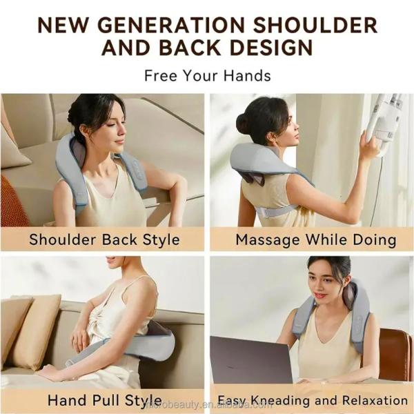 Adjustable Electric Neck And Shoulder Massager Pain Relief Heating Therapy Massager