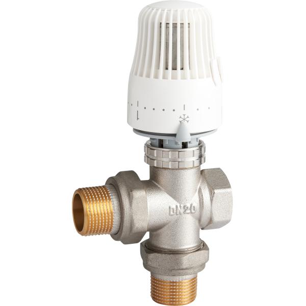 4610 Thermostatic Brass TRV Vertical Manifold Valve DN20 DN25 with Female Threaded Inlet x Flexible Male Nipple Outlets