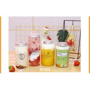 Medium Sized Milk Tea Bottles With Screw On Lid And Leak Proof Function