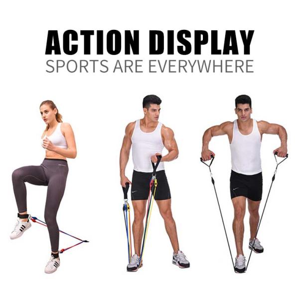 11Pcs/Set Latex Rubber Resistance Exercise Tubes Yoga Pull Rope