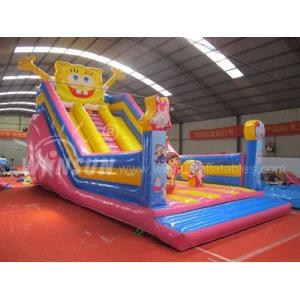Spongbob Commercial Inflatable Dry Slide For Large Playgrounds 10x5x7m