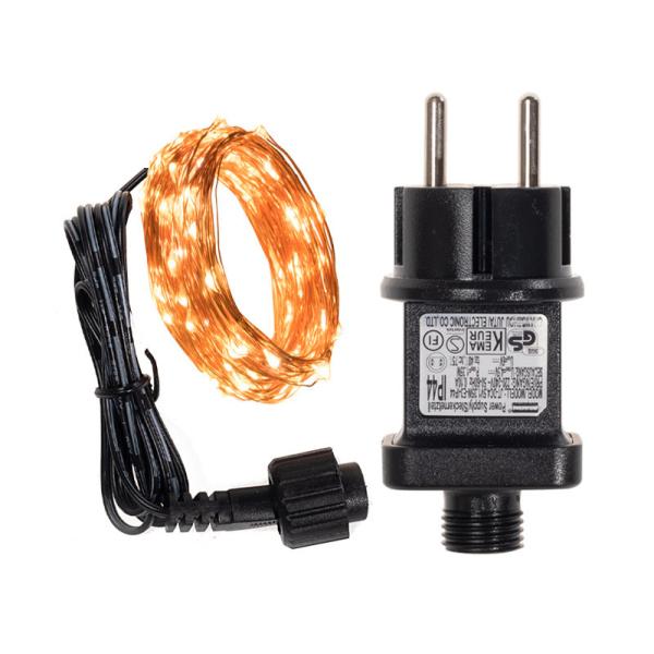 Indoor Fairy LED Remote Control Christmas Lights DC 3V Yellow 10m Length