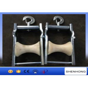 Nylon Cable Pulling Pulley Aerial Cable Stringing Roller With Hook 5kN Rated