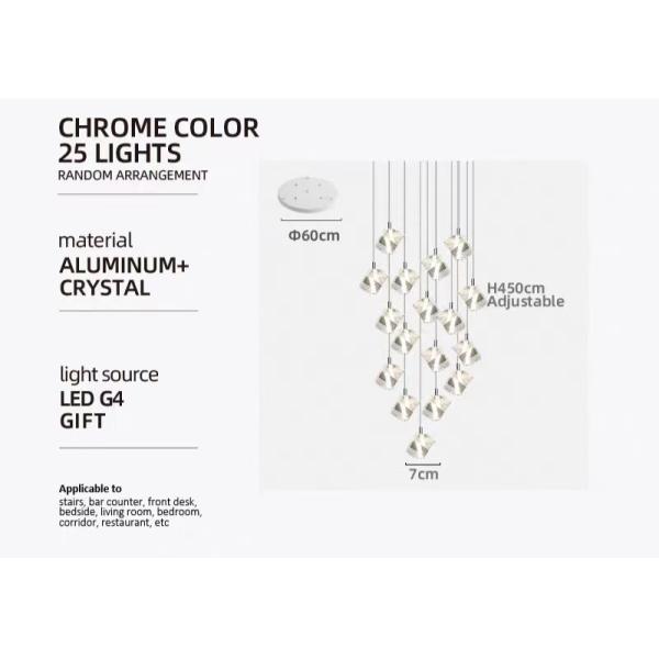 Crystal Chandelier Living Room Lamp Duplex Stair Lamp For Modern Atmosphere