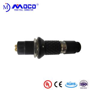 M12 7 Pin Wire To Board Push Pull Electrical Connectors Black Chrome Plated