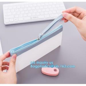 clear vinyl TPU pencil case bag with zipper for boys girls, Creative contracted