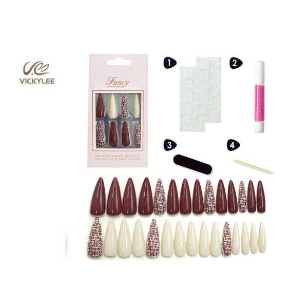 Long Stiletto Ballerina Coffin Shape DIY Fake Nails Fashion Trend