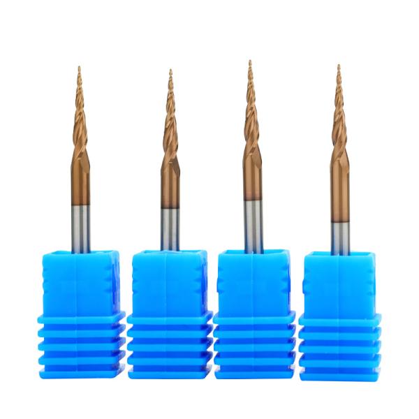 Solid Carbide 2 Flutes 3d Wood Carving Bit Taper Ball Nose Bit for Wood Roughing