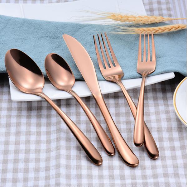 Rose Gold Stainless Steel Cutlery Set Copper Flatware Set Kitchen Household Items