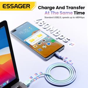 3ft 6ft USB A to C Fast Charging Cable 7A 100W Data Transfer