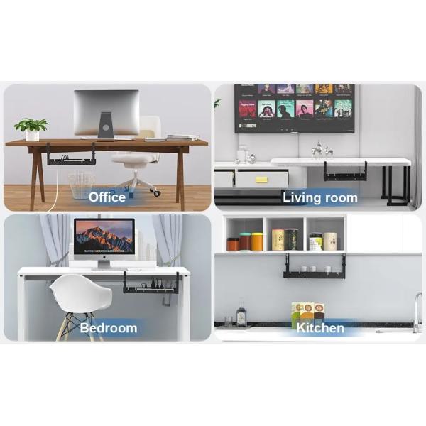 Storage Holders Racks Cable Management Tray with Multifunction Desk Cable Management Tray