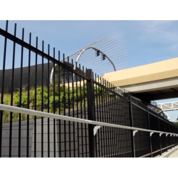 spear top pickets steel fence, Stain Black Press Point Steel spear Fence
