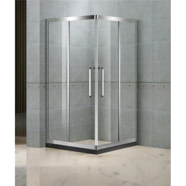 Corner Enter Sliding Shower Boxes With Two Middle Stainless Steel Profiles and 8