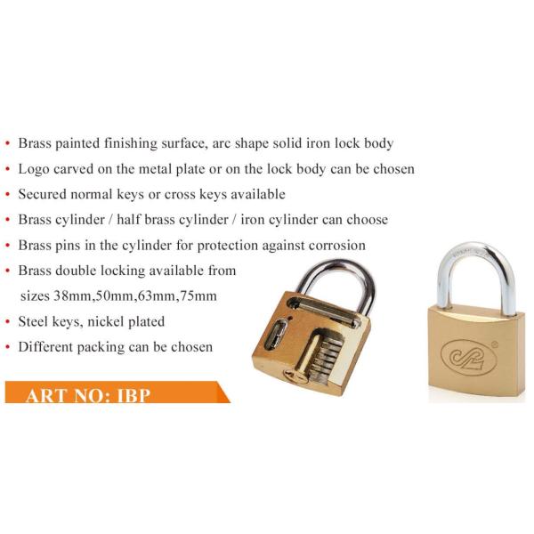 High Security Padlock Imitate Brass Arc Type Padlock (Brass Painted Finishing) Customized Logo