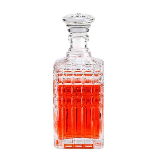 Buy 500ml 750ml Clear Glass Bottle for Whisky Brandy Vodka High End Luxury Cork Sealing at wholesale prices