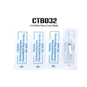 Single Use Disposable Microblading Needles , 14 Pin White Color Curved Blade