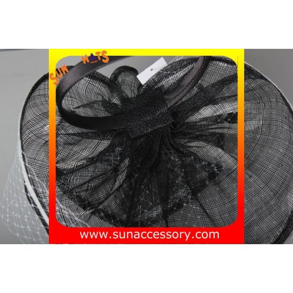 0918 hot sale fashion sinamay fascinators hats and caps with veil ,Fancy Sinamay fascinator from Sun Accessory