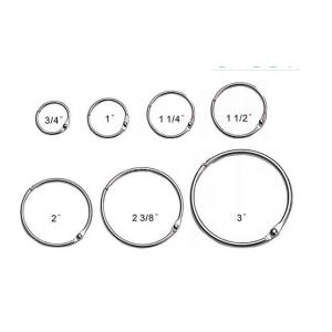 Metal silver nickel finish 14mm(9/16")loose leaf ring book binding ring hinged
