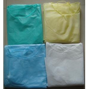40GSM PP Non Woven fabric Waterproof Blue Knitted cuff Disposable Isolation Gown