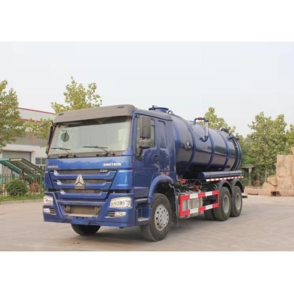 Buy 336HP Blue Color Sewage Waste Truck  6x4 Waste Water Vacuum Suction Truck at wholesale prices