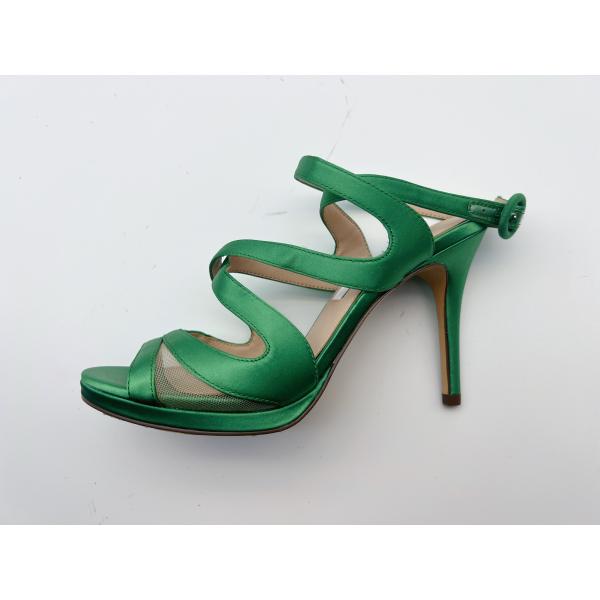 3 Inch Ladies Soft Leather Sandals Open Toe Elastic Stiletto High Heel Sandals