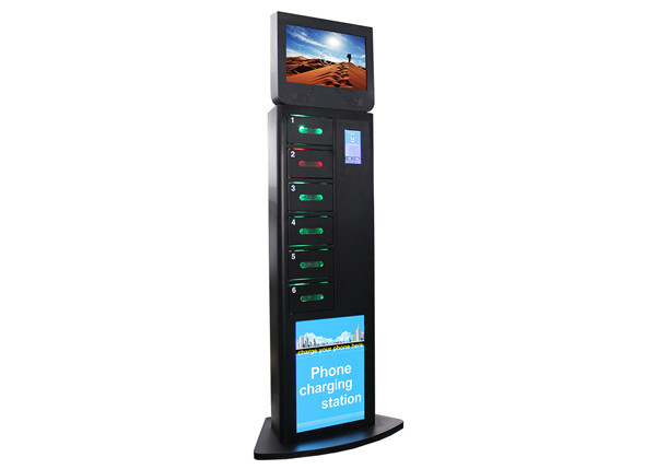 Remote Advertising Multi Languages Mobile Phone Charging station 6 Digital