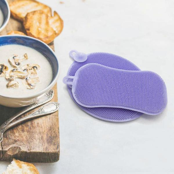 Buy Bathroom Multi-function Handheld Kitchen Cleaner Brush Silicone Bath Brush at wholesale prices