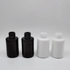 China 30ml  Black and white essential oil  empty cosmetic glass bottles with Bamboo dropper on sale