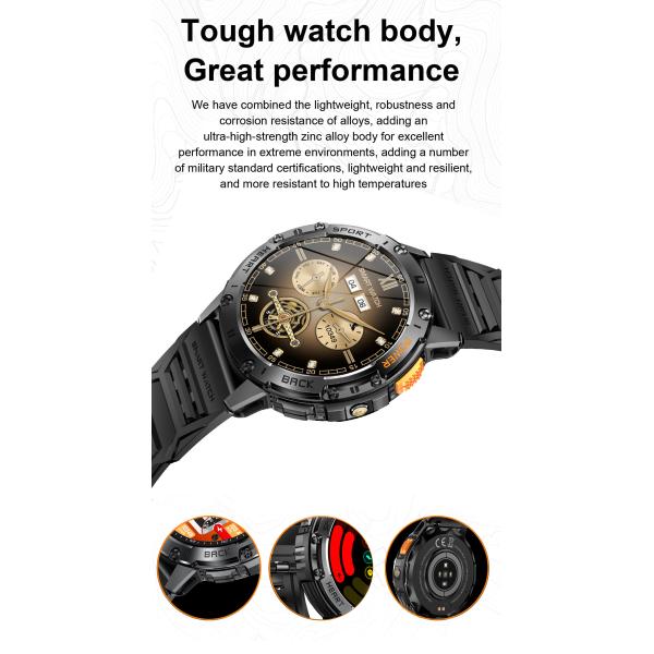 K65 SmartWatch Magnetic charging 1.43 Inch Smart Watch Blood Pressure Oxygen Heart Rate