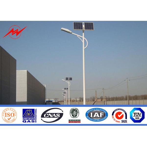 Buy Outdoor Multi Sided 8m To 14m Height Solar Street Light Poles With 2m Cross Arm at wholesale prices