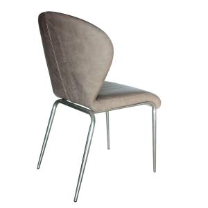 Customized PU Dining Chairs Chrome Plated Legs High Density Sponge