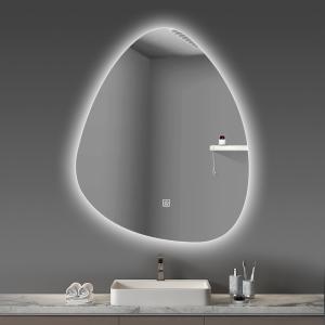 Irregular LED Round Bathroom Mirror 6500K 3200K Luxury Illuminated Bathroom