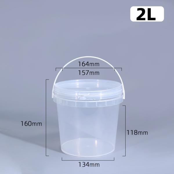 Customizable 1L-20L Clear Food Grade Snacks Milk Tea Packing Bucket With Lid for B2B
