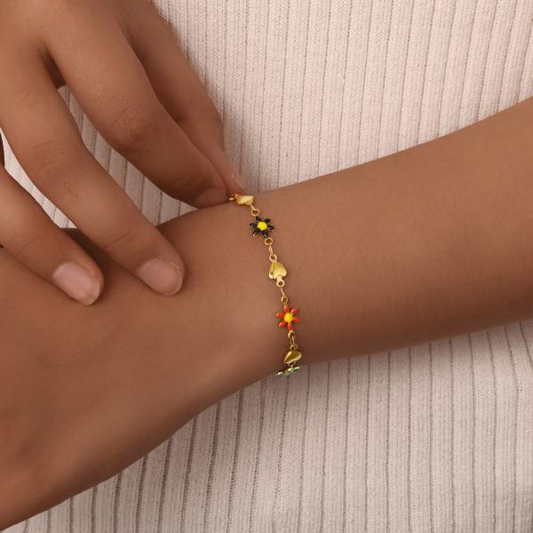 Women Jewelry Gold Plated Stainless Steel Chain Link Bracelet