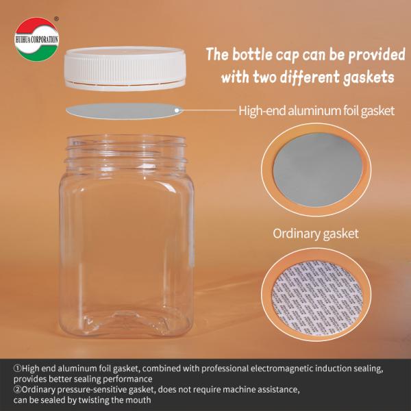 Food Grade Clear PET Bottle with Screw Lid for Health Products