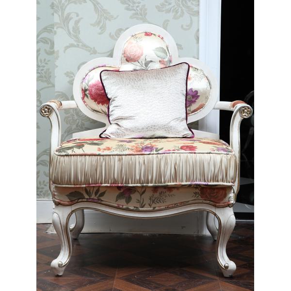 ISO9001 Antique High Back Upholstered Chairs Champagne Velvet Snuggle Chair