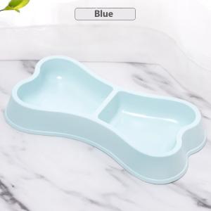 Pet Bowls Feeders Sustainable Macaron Color Bone Shape Double Food Bowl for Dogs