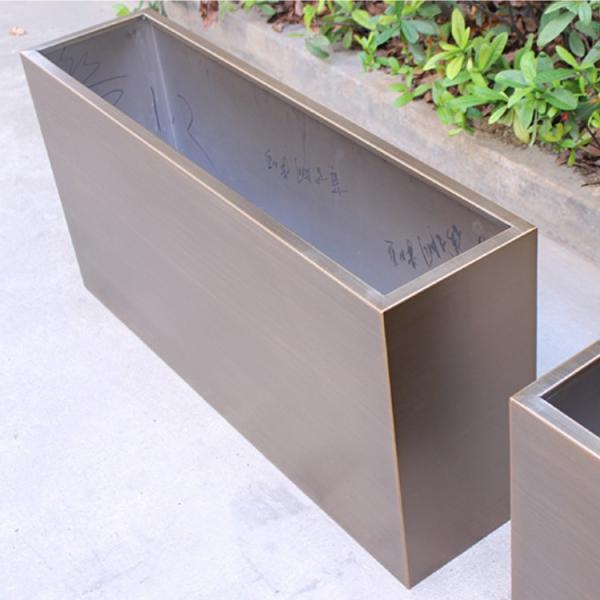 Black metal planters large outdoor rectangle flower pot for sale