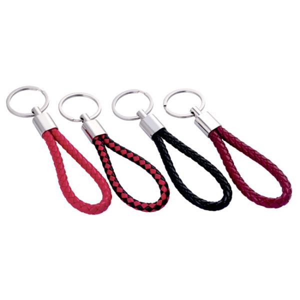 Zinc Alloy PU Leather Key Chains UV Printing Leather Key Ring Holder