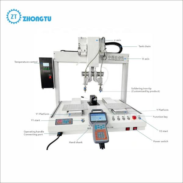 Double Platform Automatic Soldering Machine 360 Degrees Desktop Soldering Robot