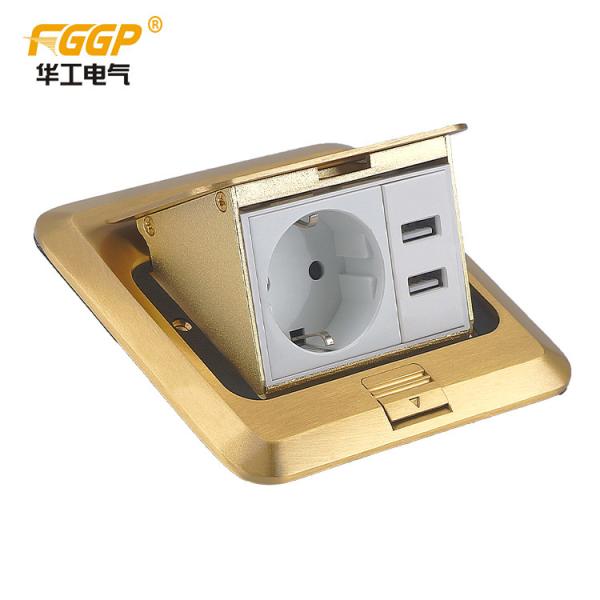 Buy 110V 250V Silver Golden Splashproof CAT5 Floor Socket Box at wholesale prices