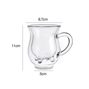 200ml Handmade Double Wall Borosilicate Glass Cup