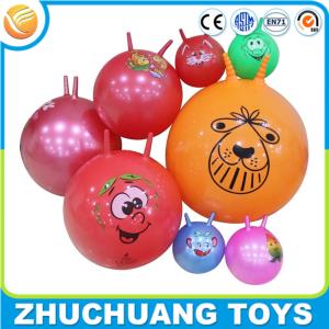 Quality wholesale personalized bulk cheap custom printed bouncy balls with handle for sale