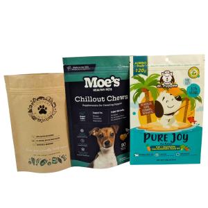Custom Resealable Stand Up Pet Food Packaging Bags with Zipper